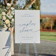 Hand Scripted Couples Shower Standard Welcome Sign Medium Pool Standard Indoor Foam Core M Welcome