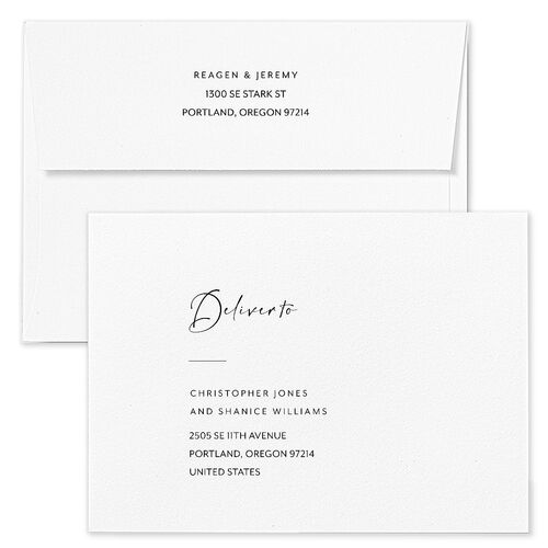 Modern Arc Wedding Invitation Envelopes White Pure White Recipient Address Standard Signature
