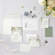 Cascading Florals Wedding Invitations Gold Thyme Signature Blank No