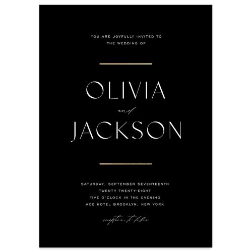 Just Us Foil Wedding Invitations Gold Licorice Signature Blank No Standard