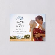 Classic Greenery Save the Date Petite Cards Ocean Signature smooth Blank Standard No