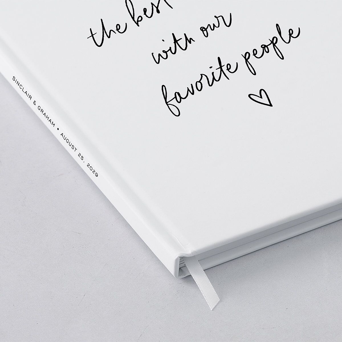 Sunny Day Modern Script Guest Books Pure White