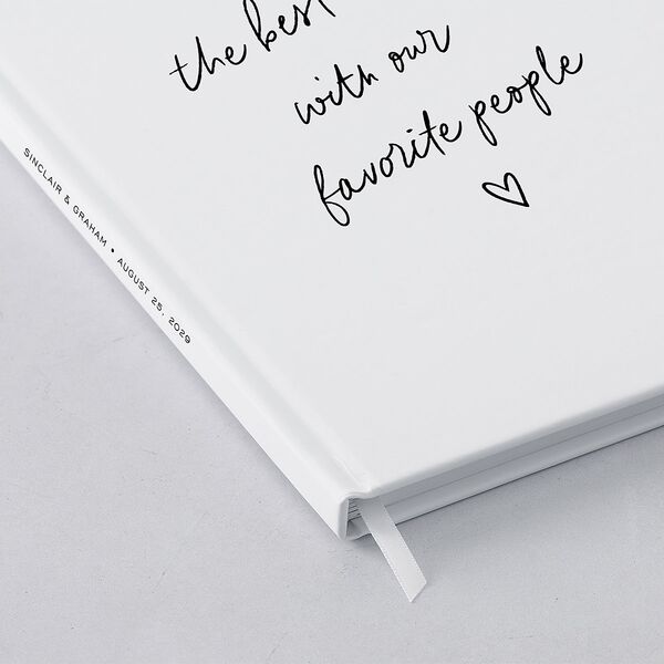 Sunny Day Modern Script Guest Books Pure White