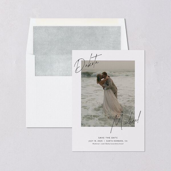 Signatures Save The Date Cards Off-White Signature smooth Blank No Standard