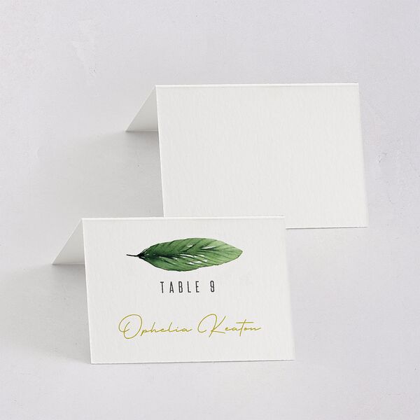 Tropical Leaves Place Cards Scottish Green Signature