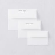 Shimmering Frame Save The Date Card Envelopes White Licorice Both Recipient and Return Addresses Signature Standard