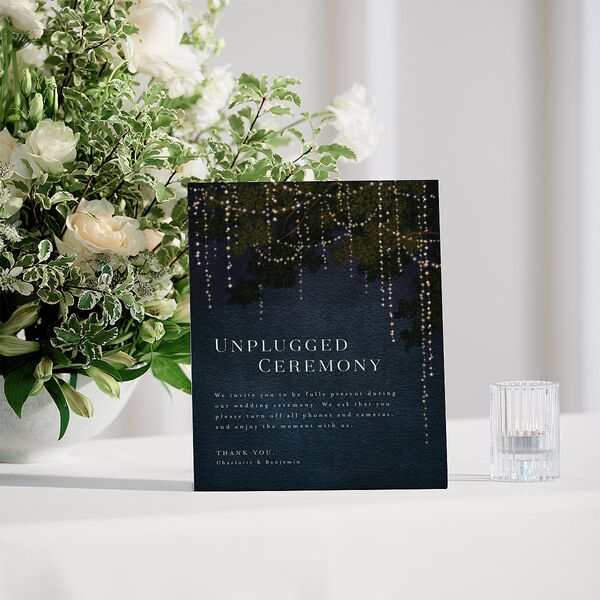 Enchanted Evening Bar Bended Tabletop Sign X-small Dark Navy Standard Plastic XS Tabletop Bar