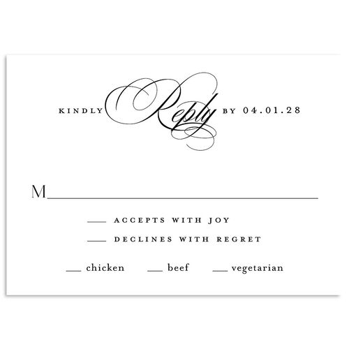 Classic Flourish Wedding Response Cards Pure White Signature Standard