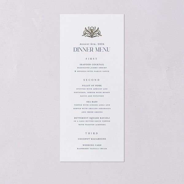 Church Stained Glass Menus Moody Blue Signature