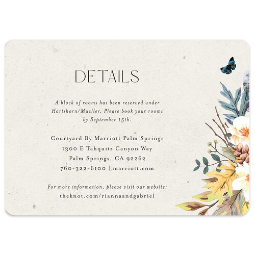 Bohemian Altar Wedding Event Detail Cards Dijon Signature Rounded