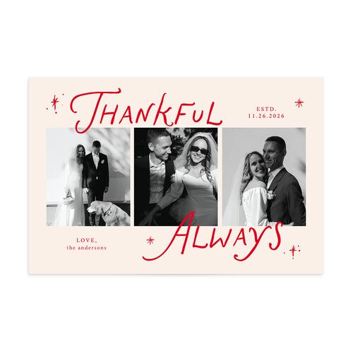 Whimsical Holiday Handwritten Thank You Postcards Ruby