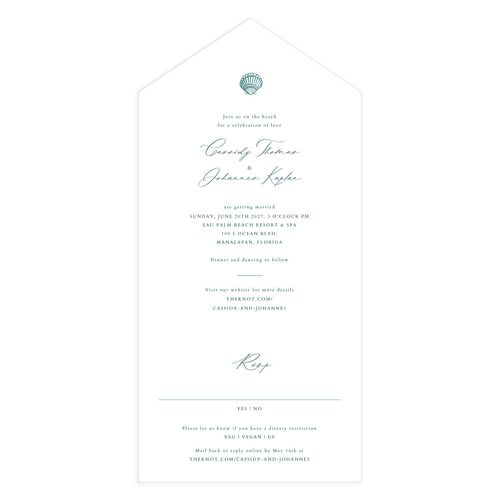 Classic Shell All-in-One Wedding Invitations Wave Signature Light Both Recipient and Return Addresses No