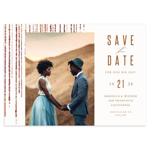 Classic Cascade Save The Date Cards Snow Signature smooth Blank No