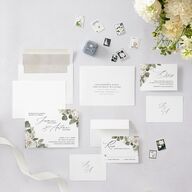 Romantic Roses Wedding Invitations Off-White Signature Blank No Standard