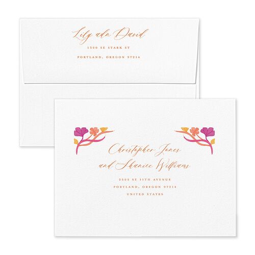 Indian Majestic Legacy Elephants Thank You Card Envelopes White Mulberry Both Recipient and Return Addresses Signature Standard