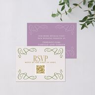 Art Nouveau Wisteria QR Code RSVP Cards Purple Petal Signature Standard