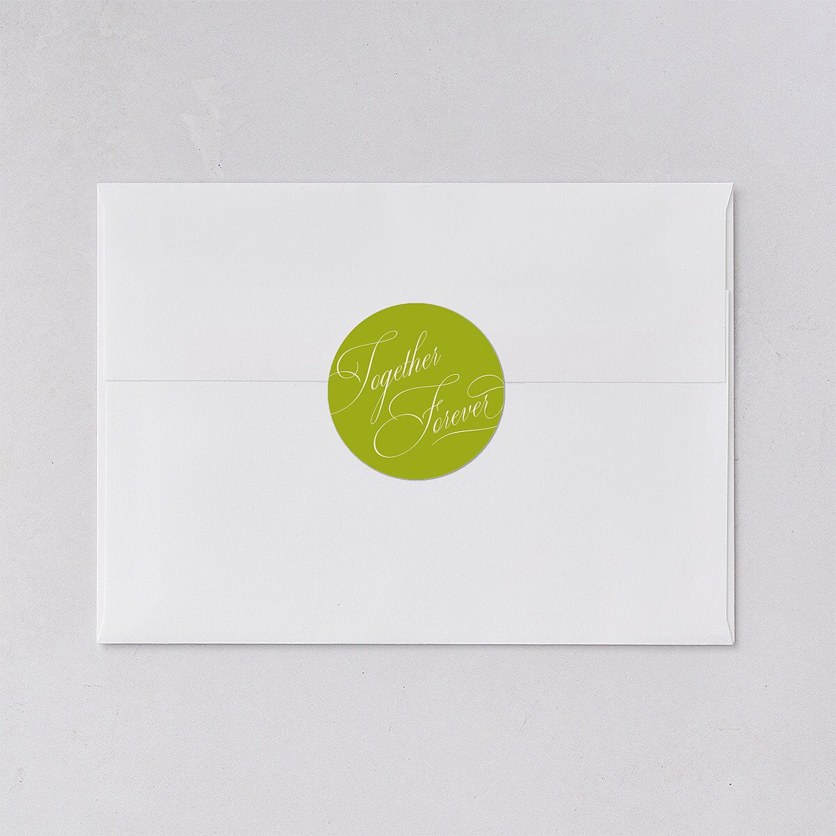 Modern Wedding Of Calligraphy Wedding Stickers Chartreuse Circle