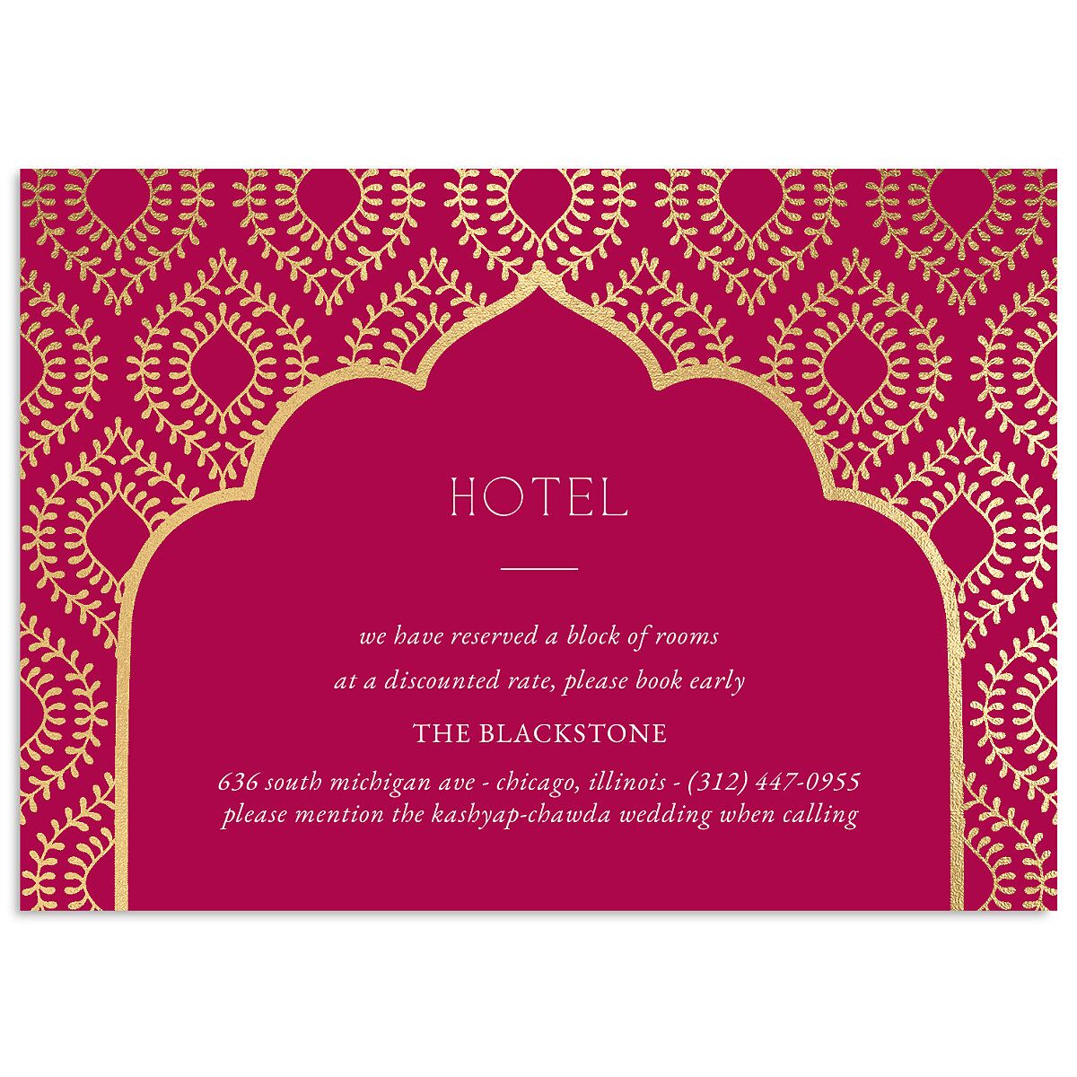 Gilded Lehenga Wedding Enclosure Cards
