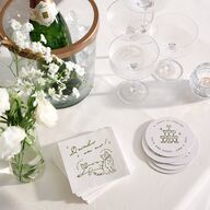Hand Drawn Cake Coasters Dark Camo Cardboard Circle