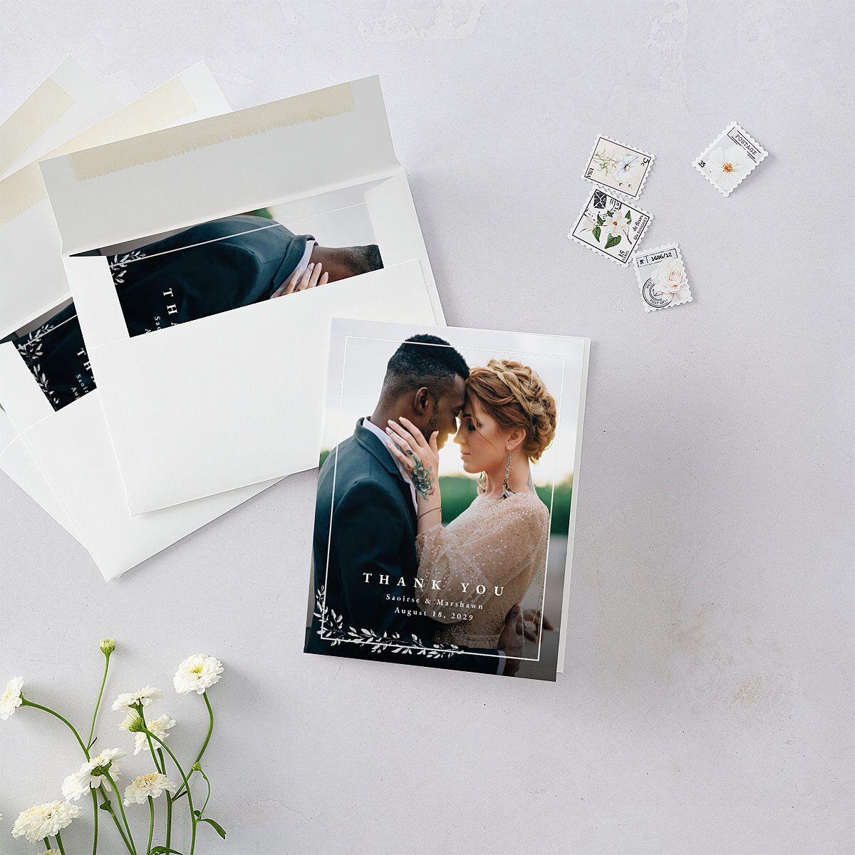 Dainty Frame Thank You Cards Thyme