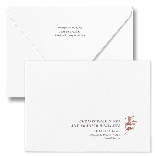 Curved Garland Bridal Shower Invitation Euro Envelopes White Peony None Luxe Signature