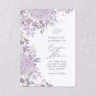 Monochrome Blooms Wedding Invitations Gold Sheer Lilac Signature Blank No Standard
