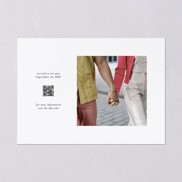 Simple Square Save the Date Cards Pure White Signature smooth Blank No Standard