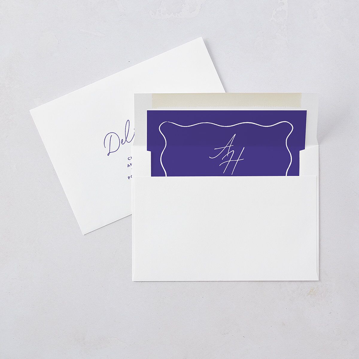 Hand Drawn Wavy Border Rehearsal Dinner Invitations Sapphire Signature Blank Standard
