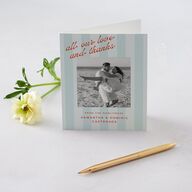 Cabana Stripe Photo Thank You Cards Pastel Blue