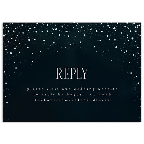Sparkling Night Wedding Response Cards Navy Signature Standard