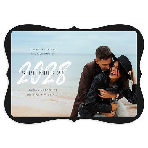 Handwritten Year Wedding Invitations Licorice Signature Blank No Bracket