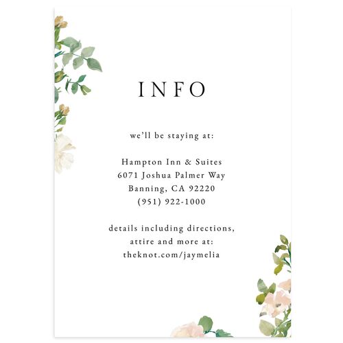 Minimal Floral Wedding Enclosure Cards Sand Signature Standard