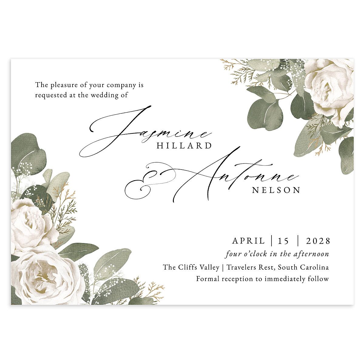 Romantic Roses Wedding Invitations