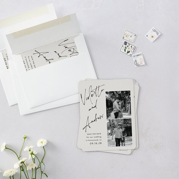 Signed Save The Date Magnets Licorice Magnet Paper