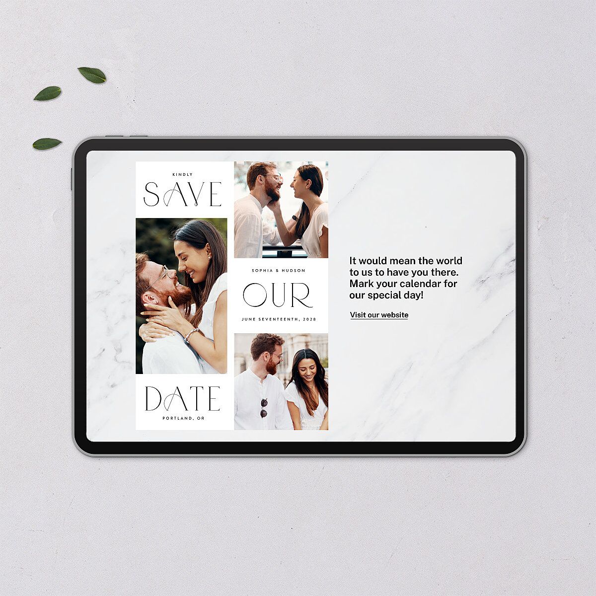 Beloved Union Digital Save the Date Cards Ocean Dusty Blue Lets Celebrate Standard