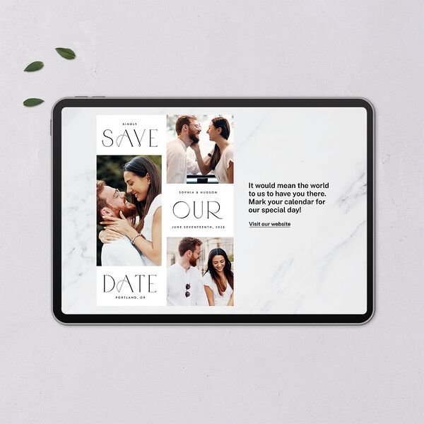 Beloved Union Digital Save the Date Cards Ocean Dusty Blue Lets Celebrate Standard