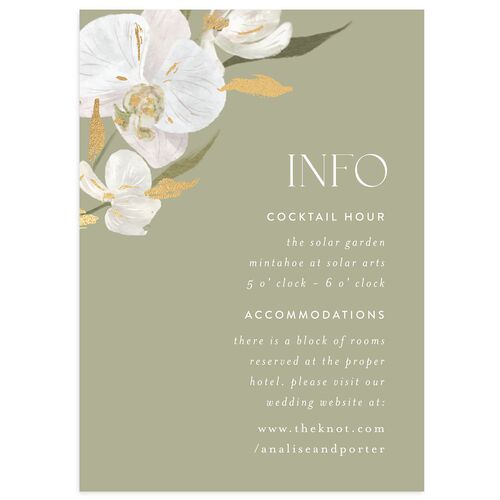 Elegant Orchid Foil Wedding Enclosure Cards Gold Thyme Signature Standard