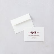 Whimsical Hand Drawn Bow Response Card Envelopes White Burgundy Return Address Signature Standard