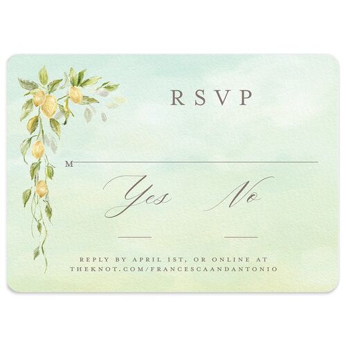Elegant Italy Wedding Response Cards Sky Signature Rounded