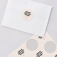 Upload Your Own Design Wedding Stickers Pure White Circle