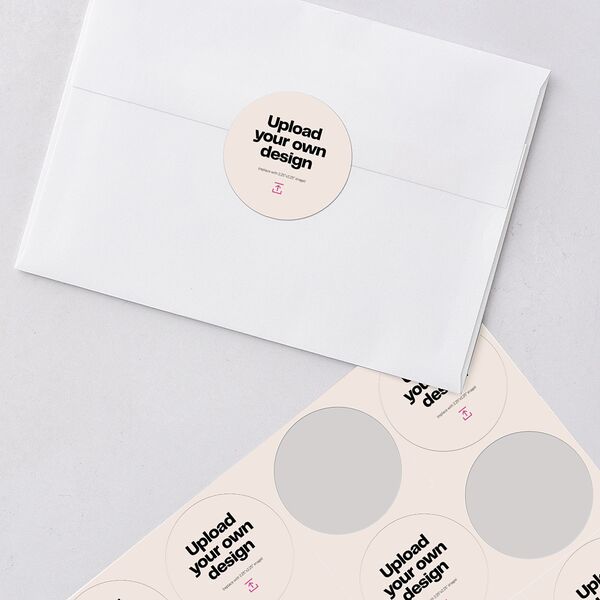 Upload Your Own Design Wedding Stickers Pure White Circle