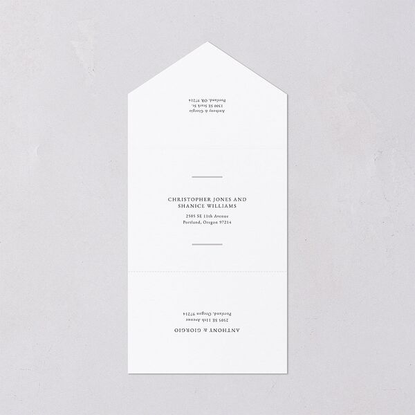 Gilded Bold All-in-One Wedding Invitations Navy Signature Light Both Recipient and Return Addresses No