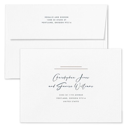 Refined Frame Bridal Shower Invitation Envelopes White Moody Blue Both Recipient and Return Addresses Signature Standard