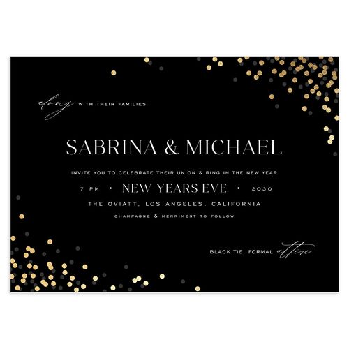 Confetti Glam Wedding Invitations Gold Licorice Signature Blank No Standard
