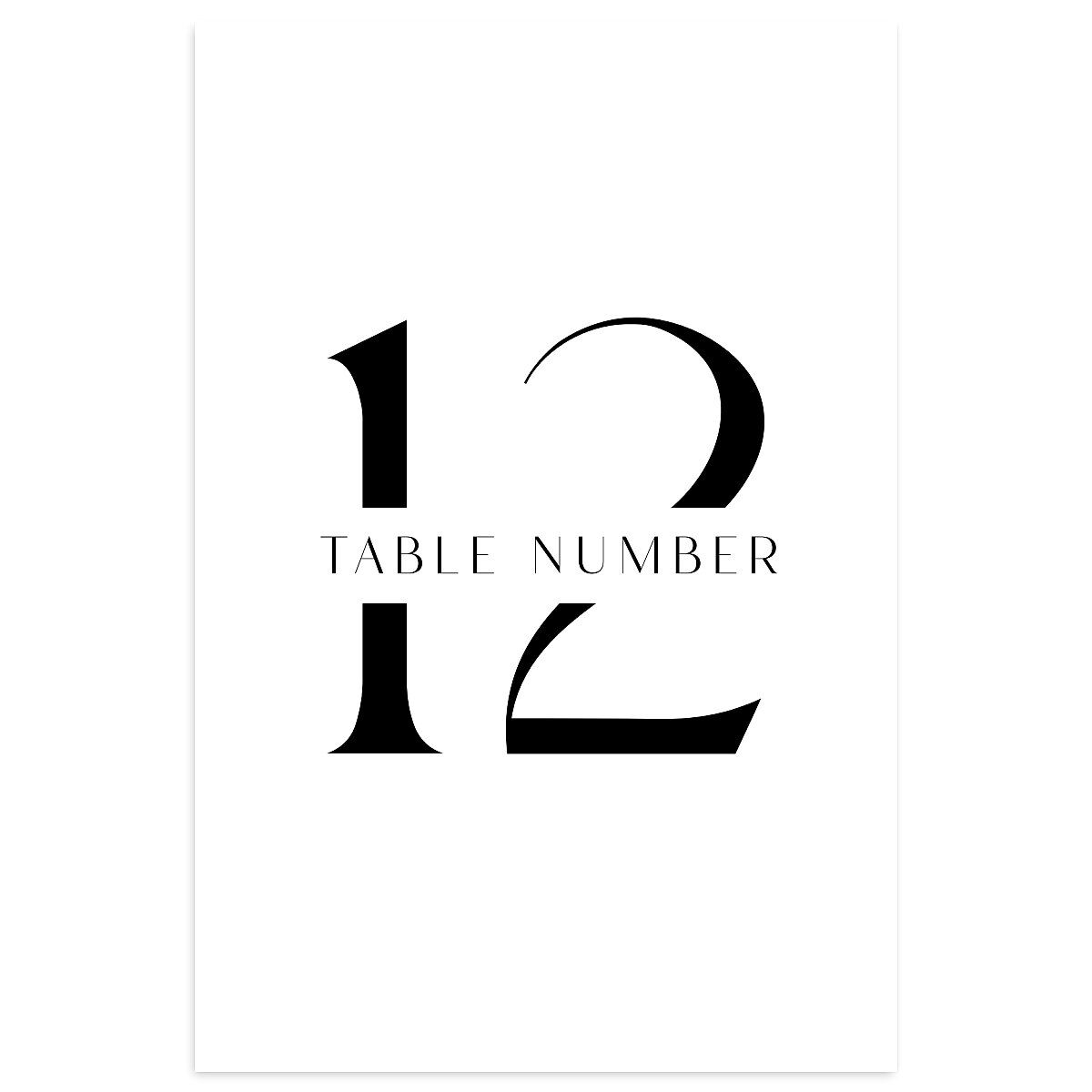 Simple Modern Monogram Table Numbers