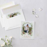 Opulent Garden Save the Date Petite Cards Scottish Green Signature smooth Blank No Standard
