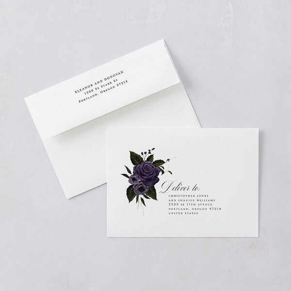 Dark Gothic Roses Wedding Invitations Regency Signature Blank No Standard