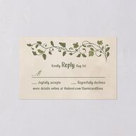 Vintage Fantasy Vines All-in-One Wedding Invitations Olive Signature Light Both Recipient and Return Addresses No