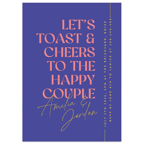 Wedding of the Century Rehearsal Dinner Invitations Sapphire Signature Blank Standard