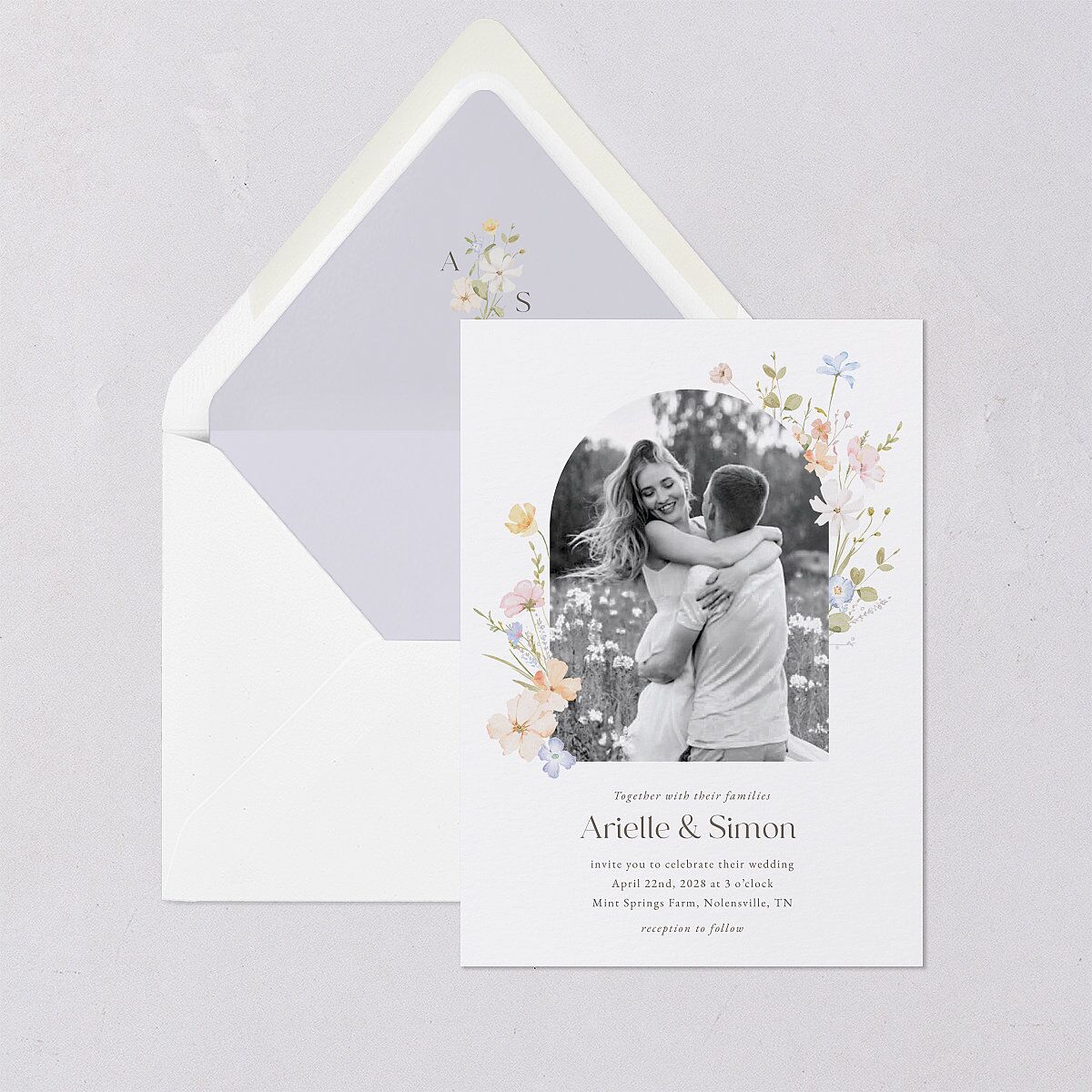 Wildflower Photo Euro Envelope Liners Lilac Luxe